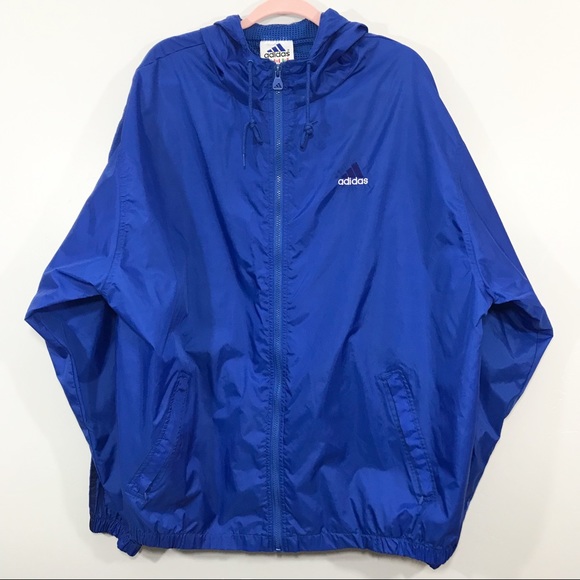 adidas windbreaker mens blue